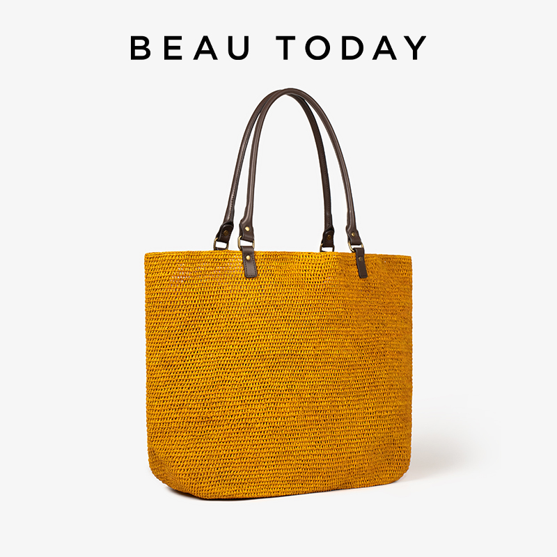 Women'S Raffia Bags - BEAUTODAY Casual Tote Dames Raffia Effen